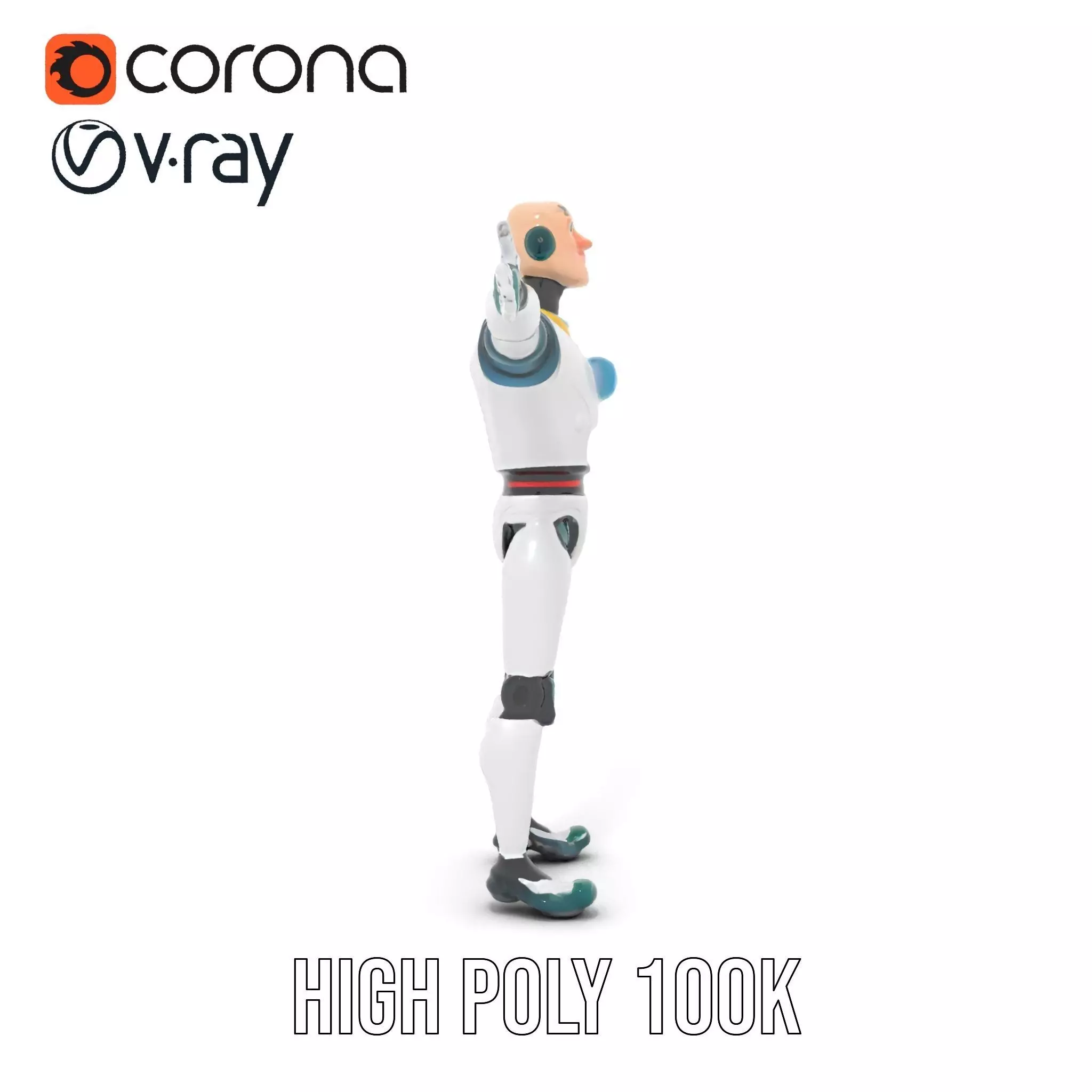 Friendly Robot Character model pack Low-poly 3D model_25