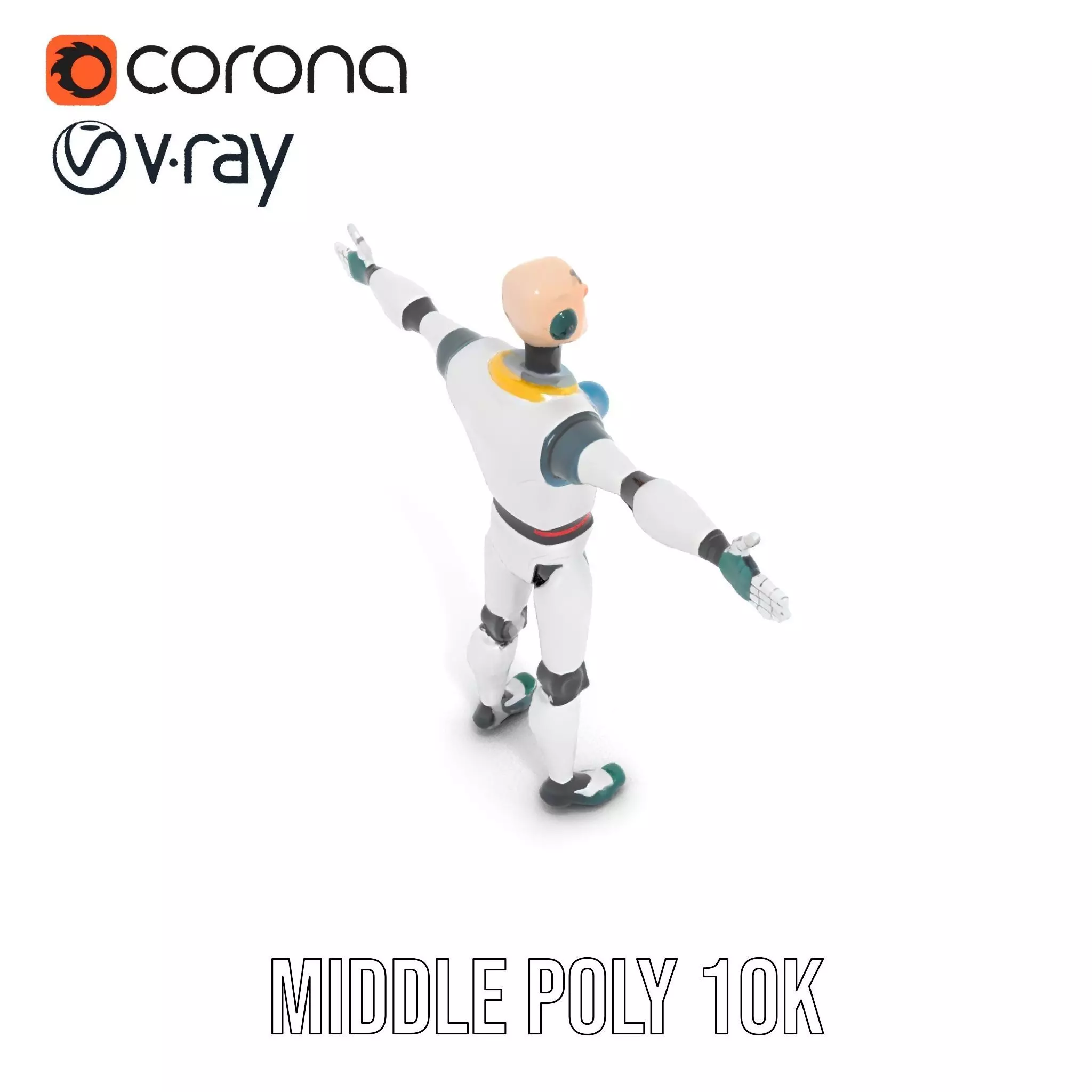 Friendly Robot Character model pack Low-poly 3D model_6