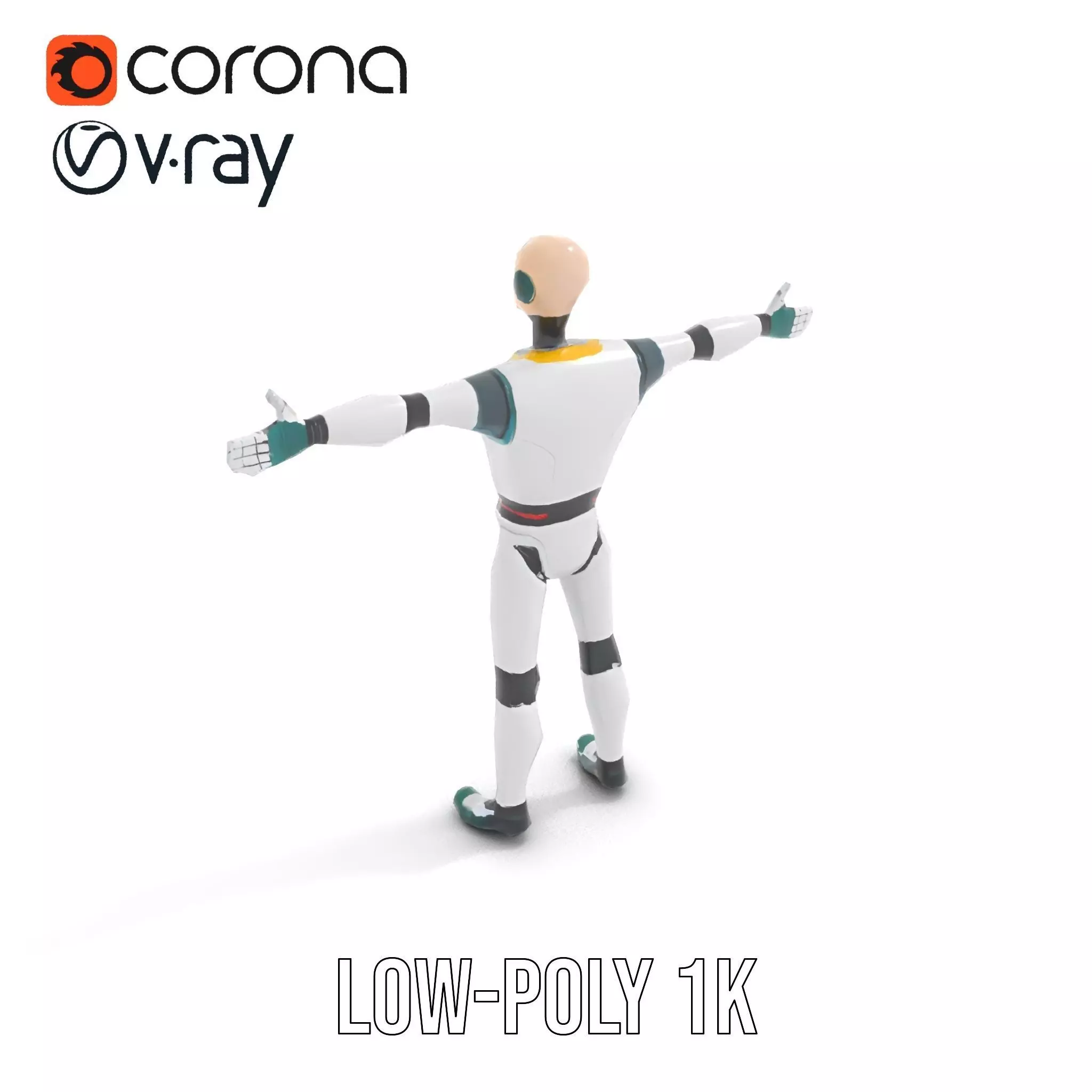 Friendly Robot Character model pack Low-poly 3D model_7
