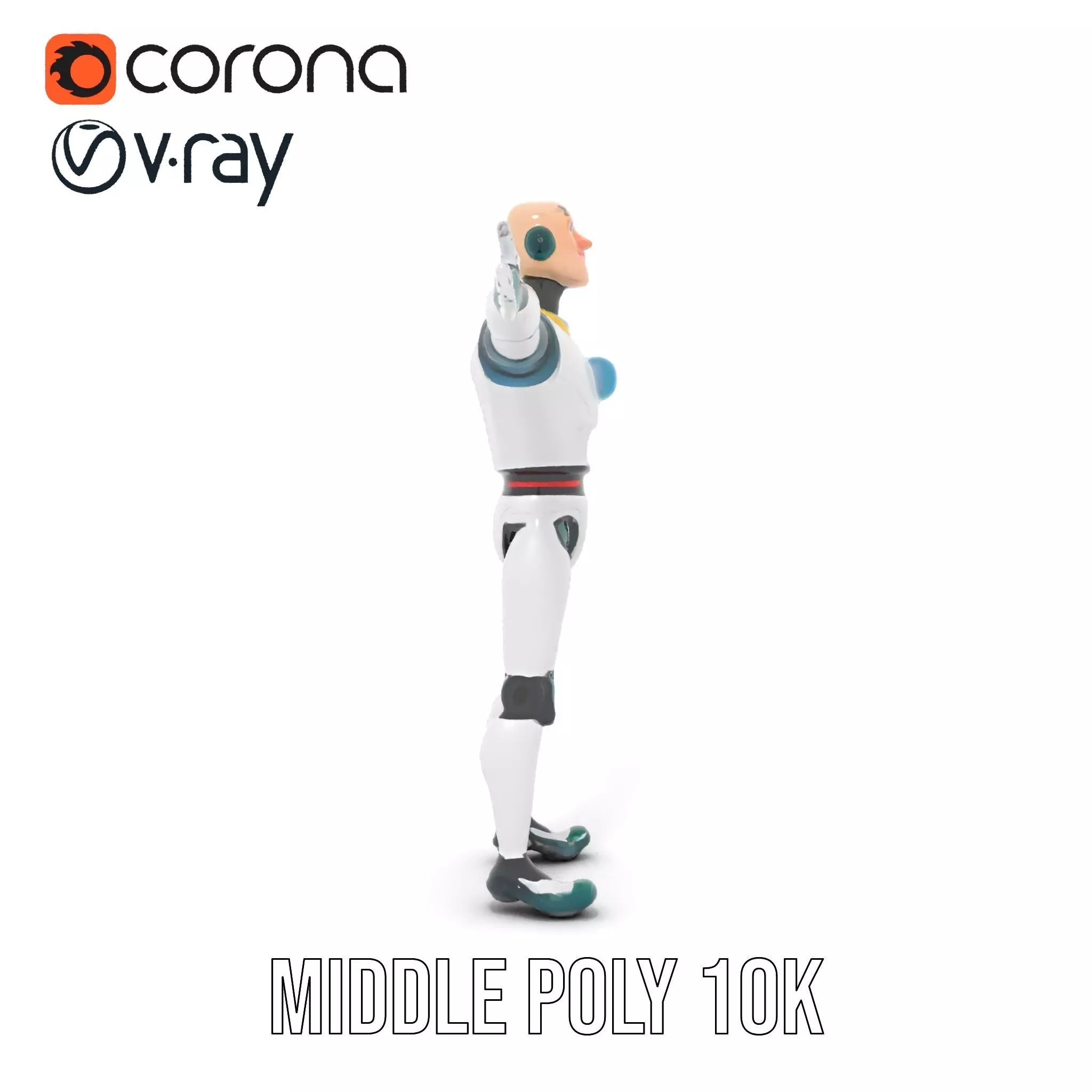 Friendly Robot Character model pack Low-poly 3D model_23