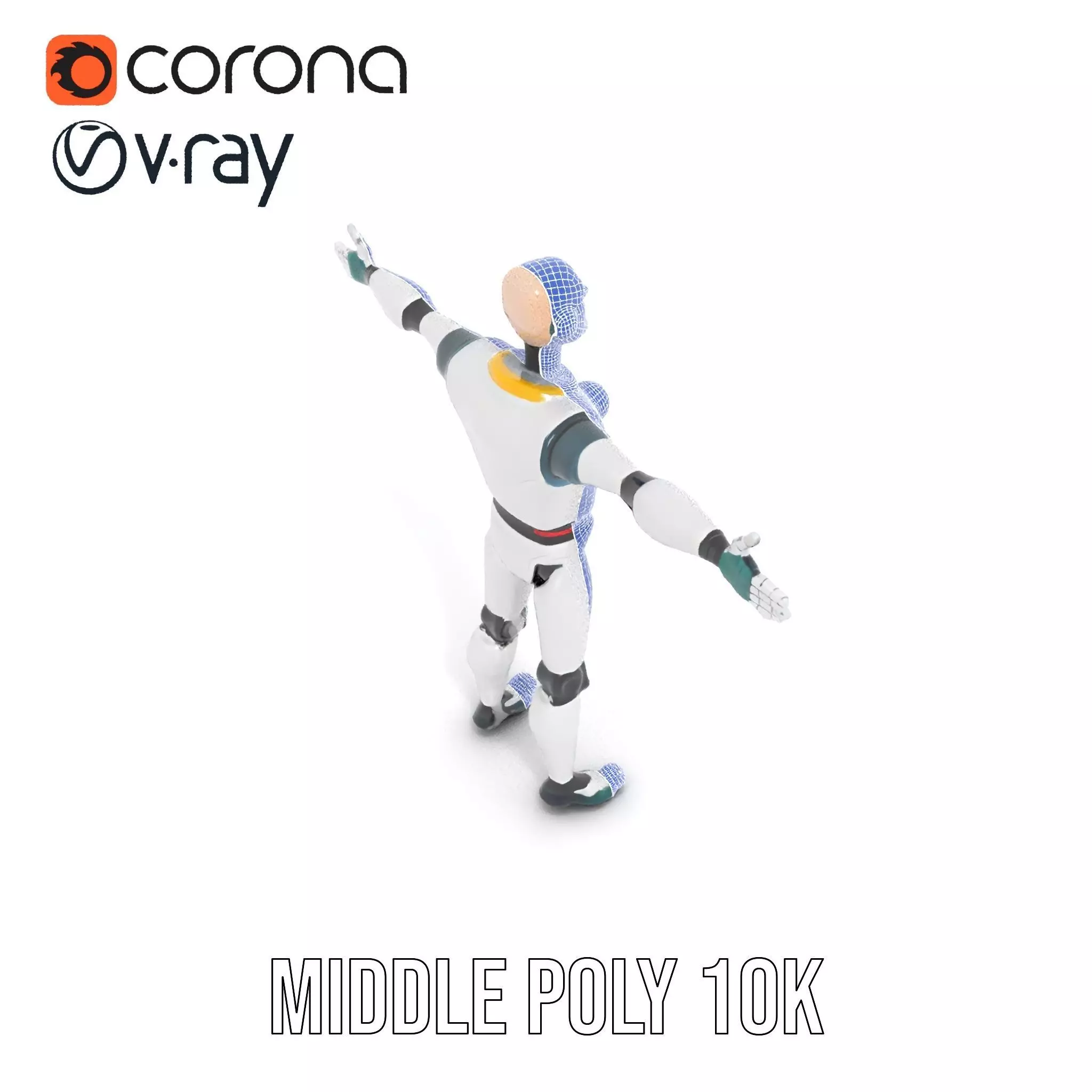 Friendly Robot Character model pack Low-poly 3D model_15