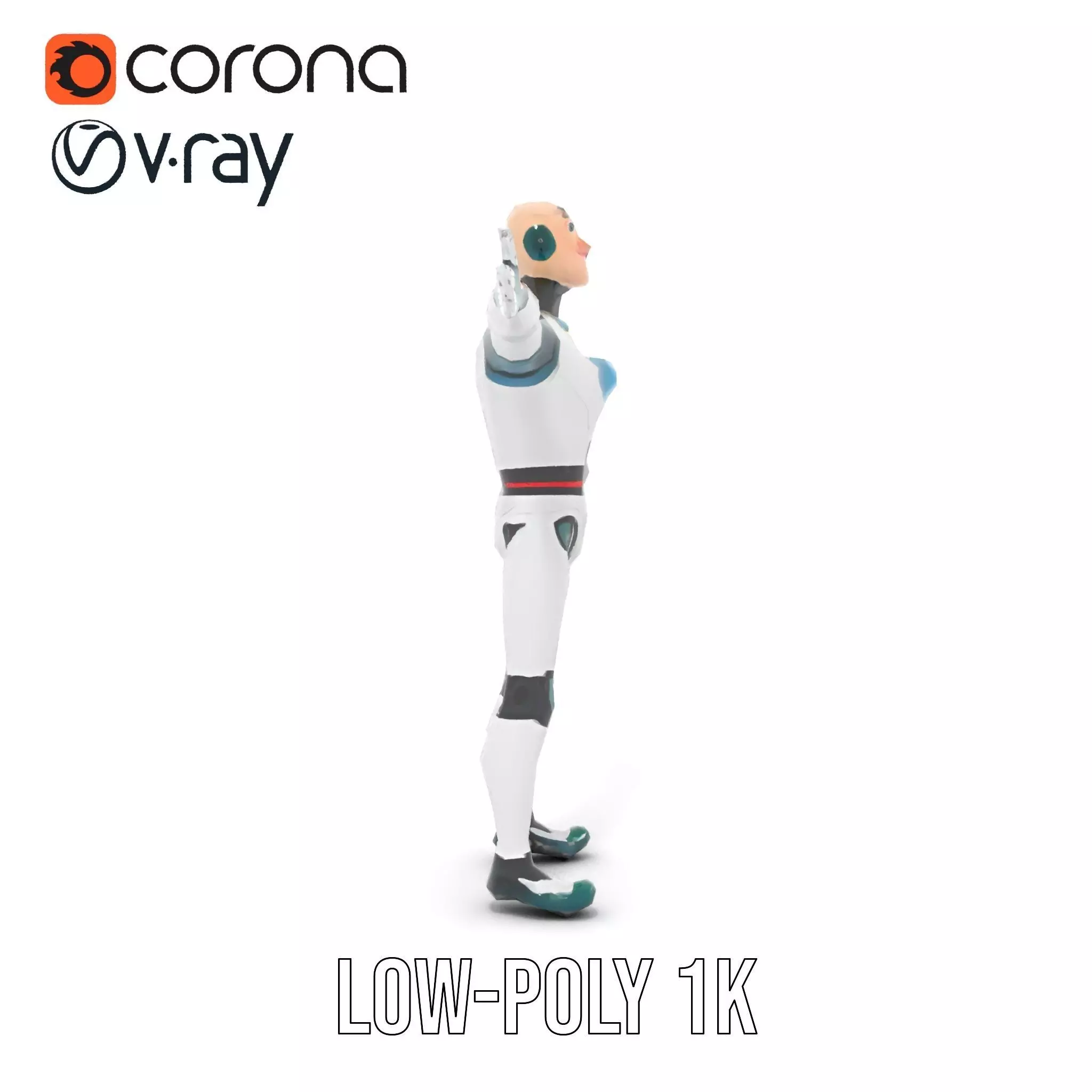 Friendly Robot Character model pack Low-poly 3D model_8