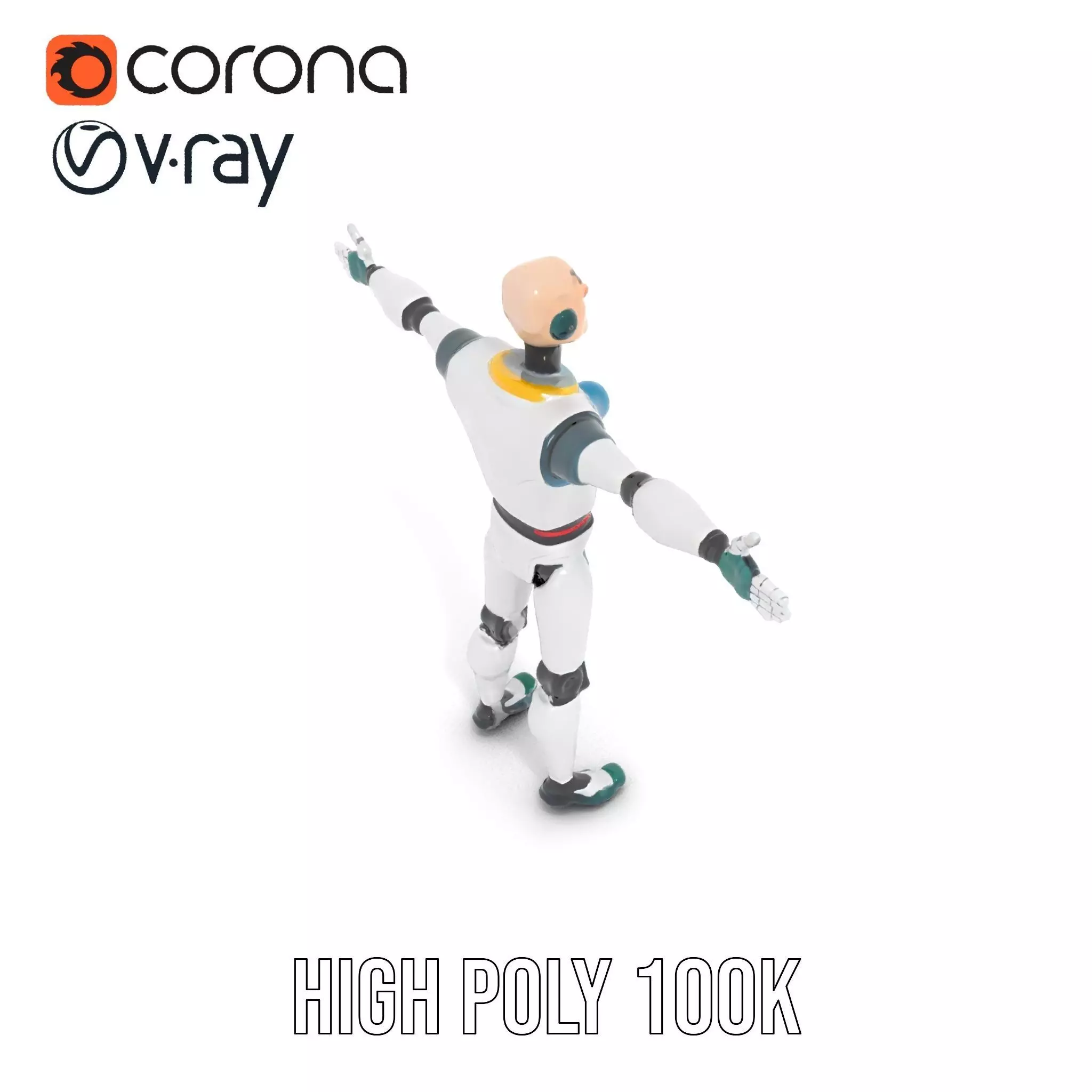 Friendly Robot Character model pack Low-poly 3D model_14