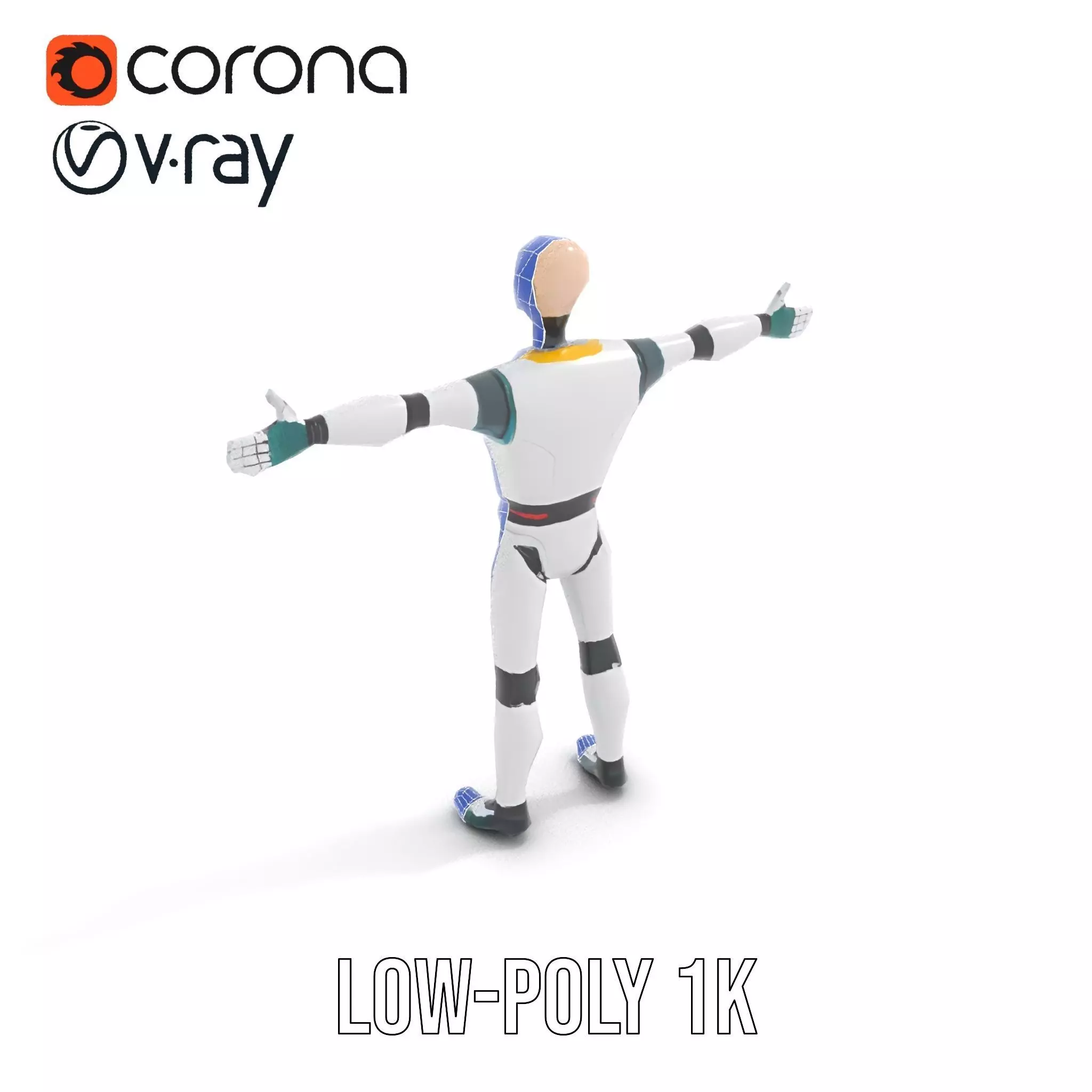 Friendly Robot Character model pack Low-poly 3D model_16