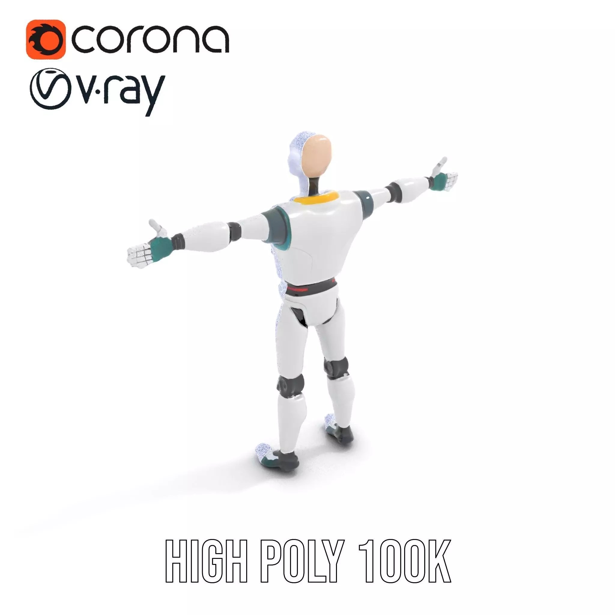 Friendly Robot Character model pack Low-poly 3D model_28