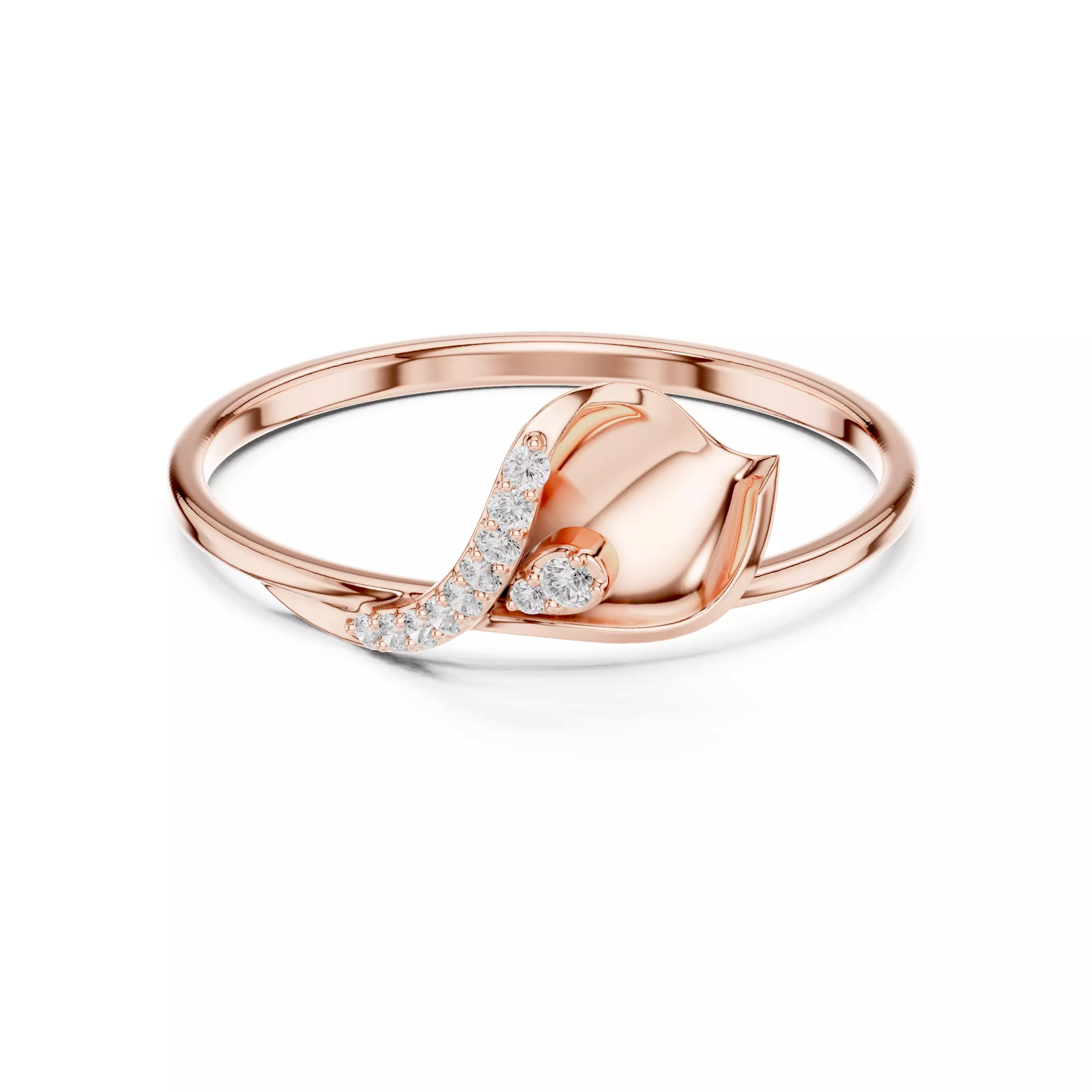 Unique Design Round Diamond Engagement Ring 3DM STL Video 3D print model