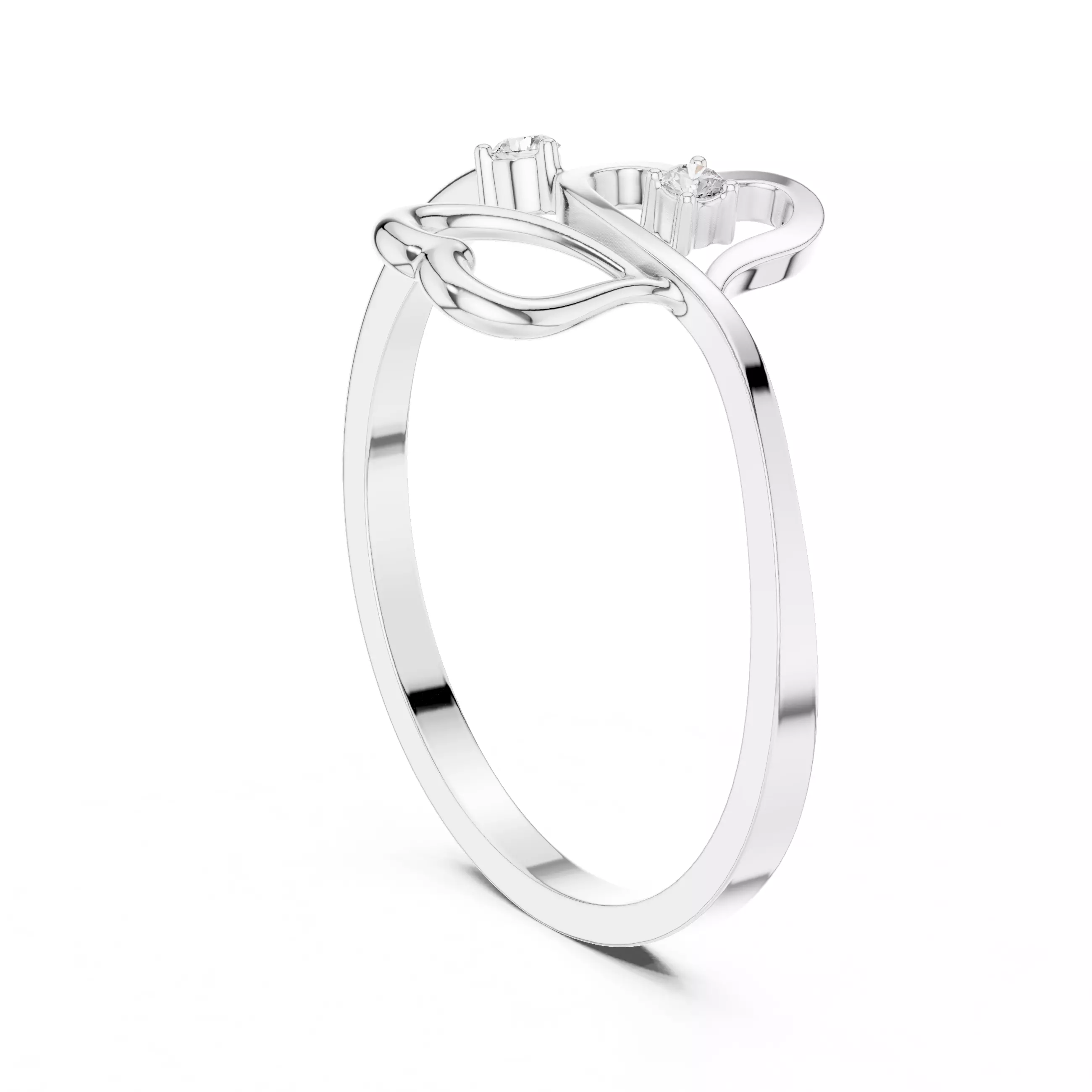 Double Round Diamond Heart Shape Engagement Ring 3DM STL Video 3D print model_9