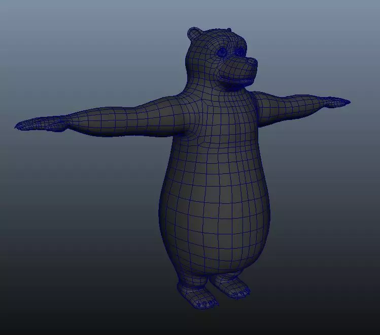 Honey Bear Low-poly 3D model_1