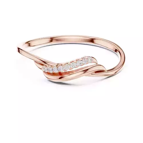 Round Diamond Curved Engagement Wedding Ring 3DM STL Video