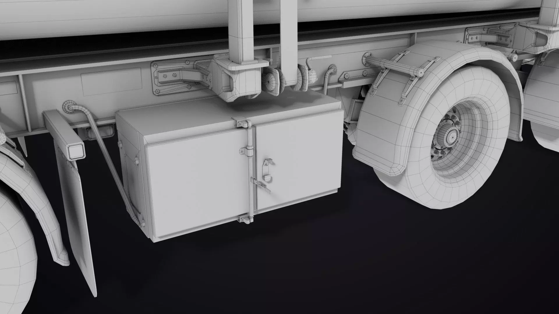 Logging Trailer 01 Black with load Single Mat All PBR Textures Low-poly 3D model_41