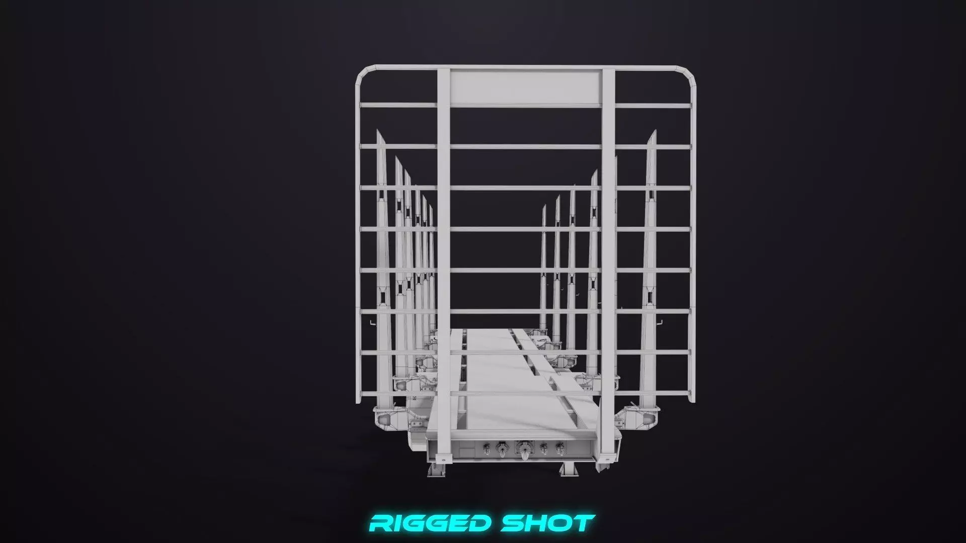 Logging Trailer 01 Black with load Single Mat All PBR Textures Low-poly 3D model_48