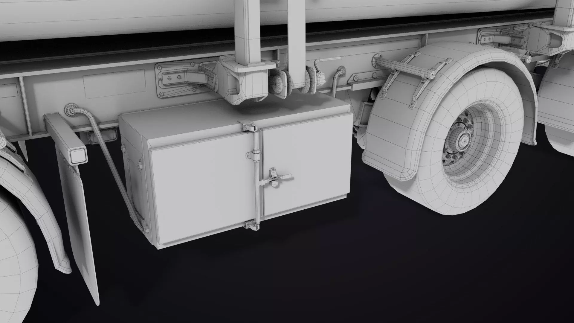 Logging Trailer 01 Black with load Single Mat All PBR Textures Low-poly 3D model_42