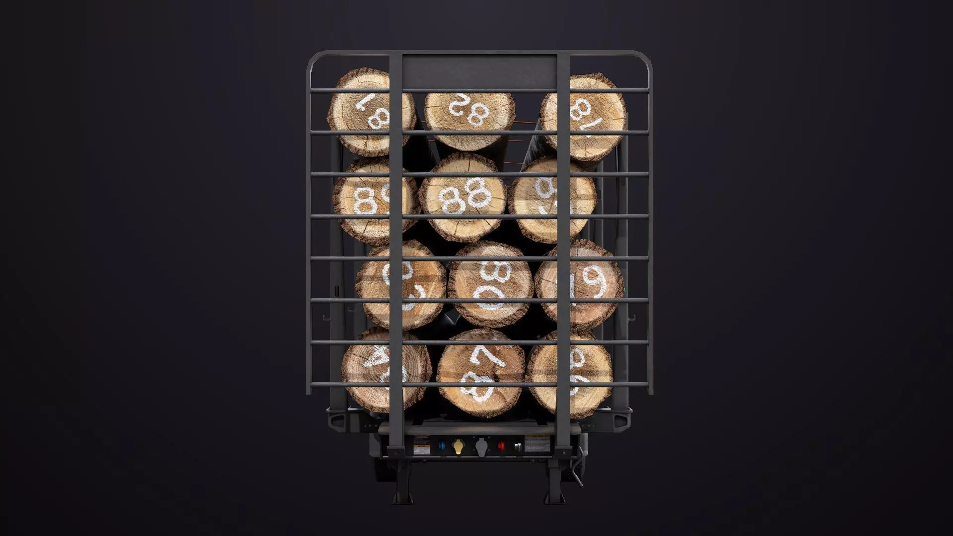 Logging Trailer 01 Black with load Single Mat All PBR Textures Low-poly 3D model_12