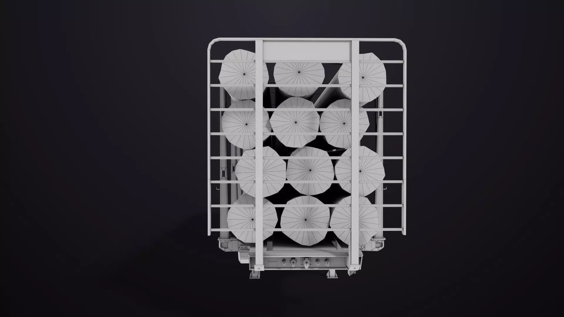 Logging Trailer 01 Black with load Single Mat All PBR Textures Low-poly 3D model_30