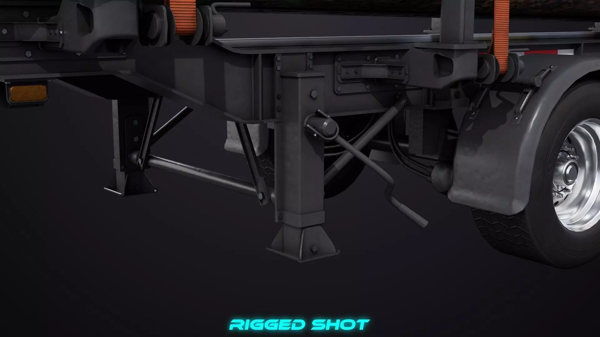 Logging Trailer 01 Black with load Single Mat All PBR Textures Low-poly 3D model_23