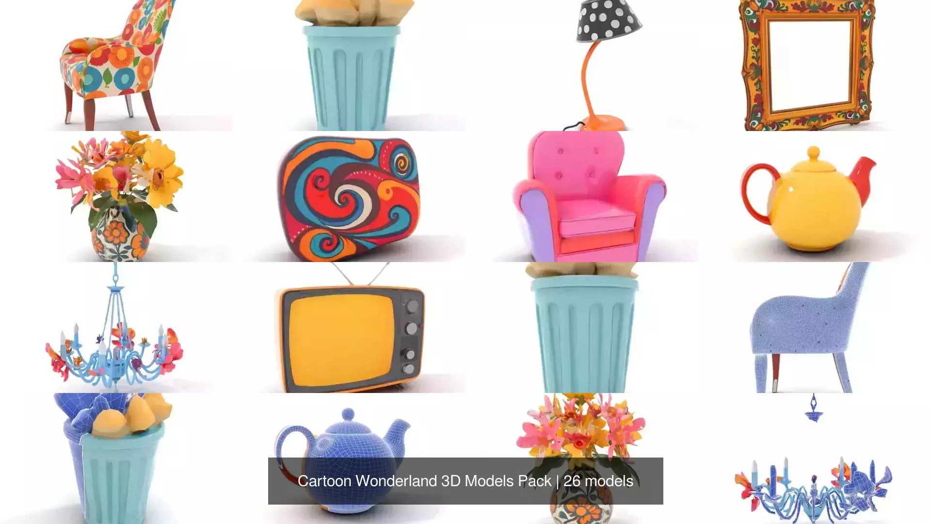 Cartoon Wonderland 3D Models Pack 3D Model Collection_47