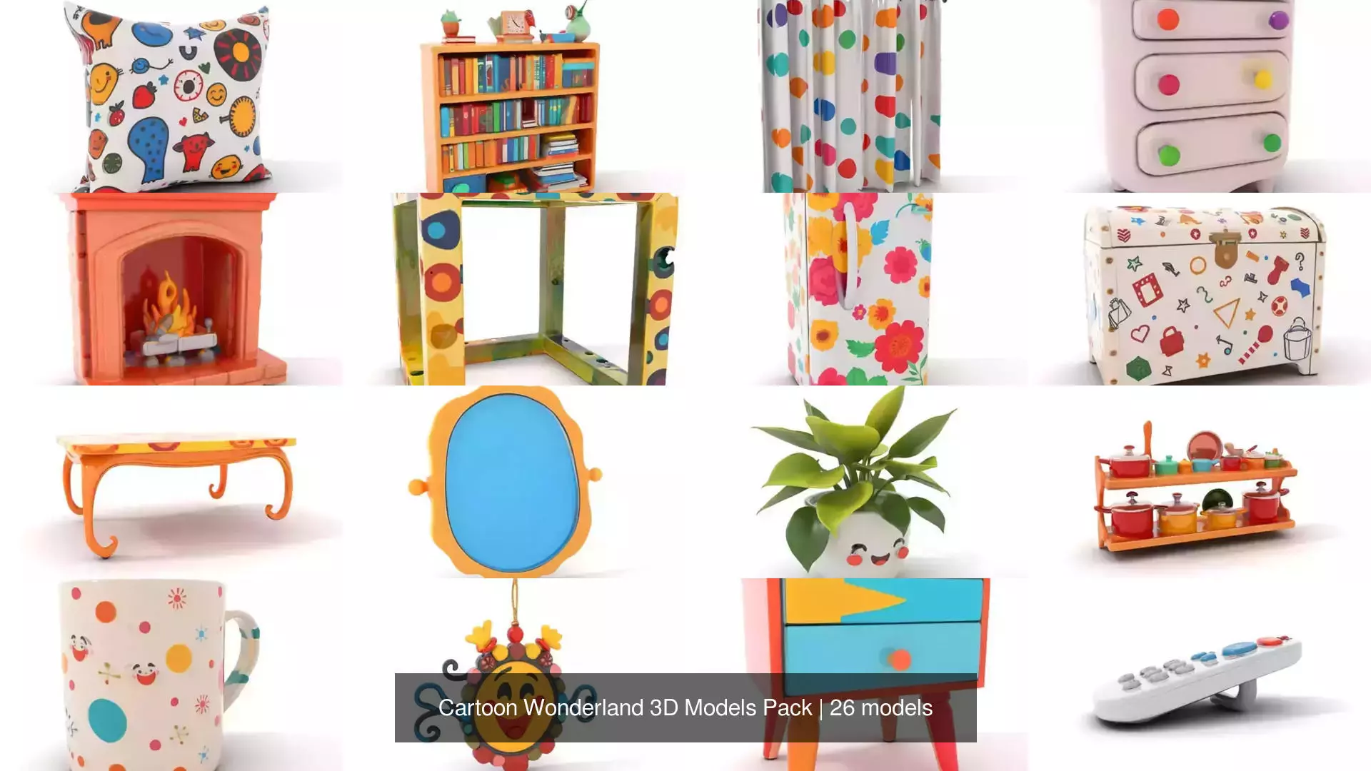 Cartoon Wonderland 3D Models Pack 3D Model Collection_0