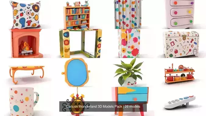 Cartoon Wonderland 3D Models Pack 3D Model Collection