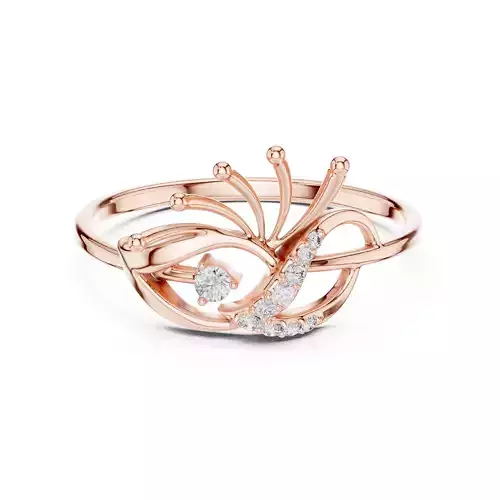 Peacock Inspired Diamond Engagement Wedding Ring 3DM STL Video