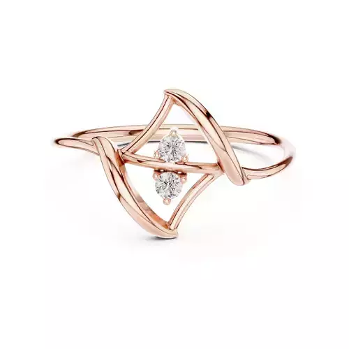 Two Round Diamond Engagement Wedding Triangle Ring 3DM STL Video