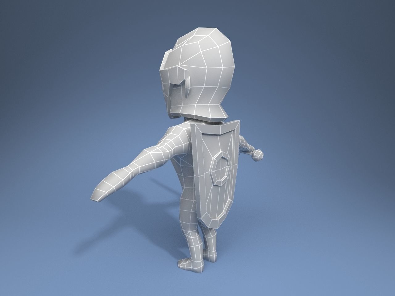 Knight in armor Low-poly 3D model_11