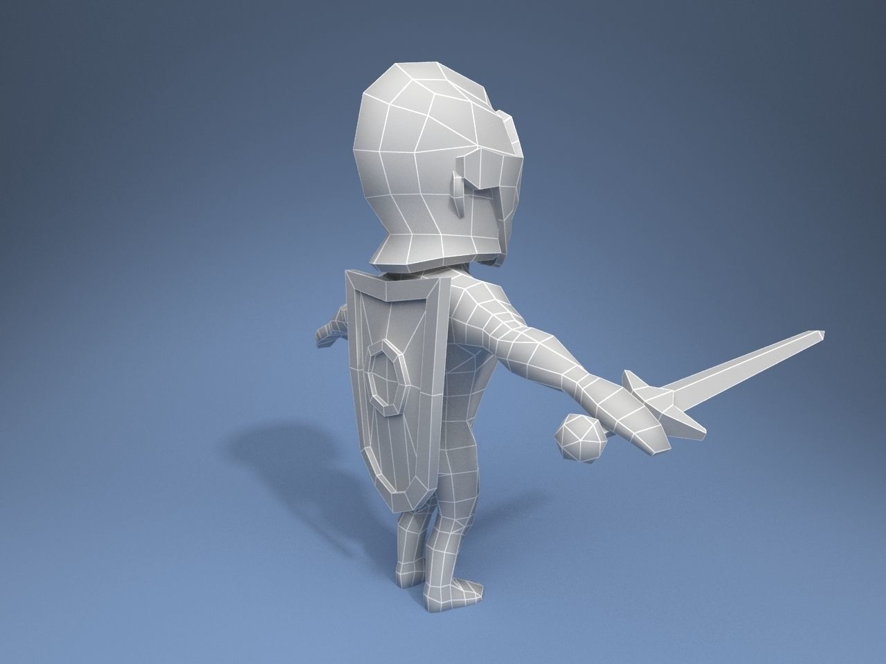 Knight in armor Low-poly 3D model_13