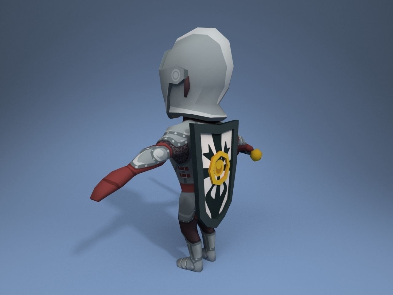 Knight in armor Low-poly 3D model_4