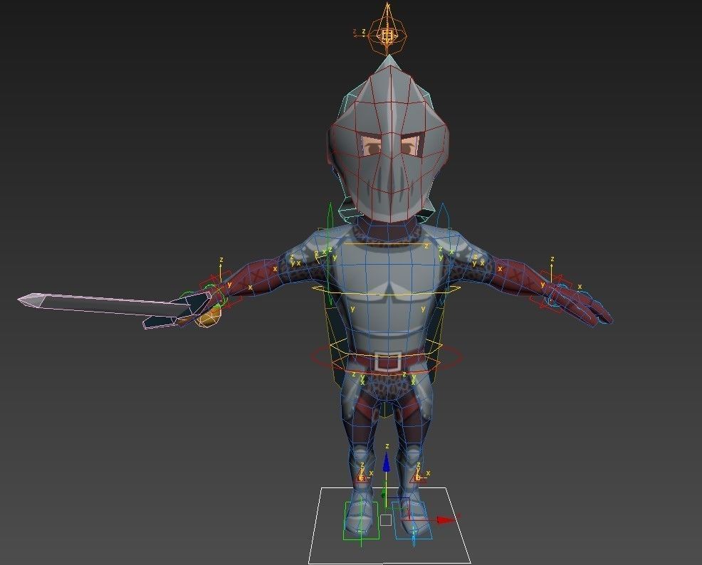 Knight in armor Low-poly 3D model_16