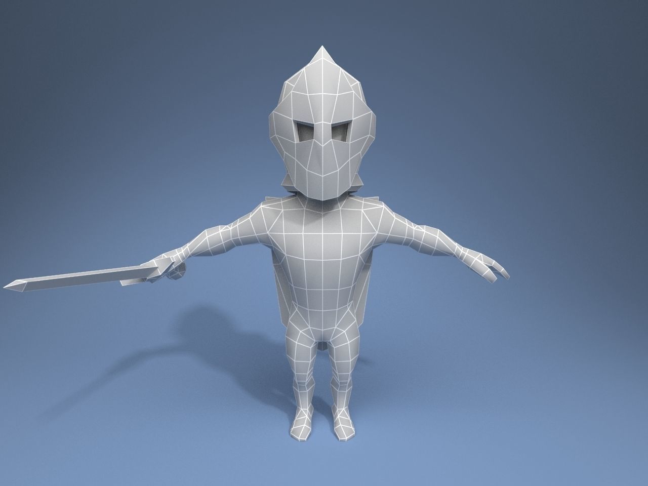 Knight in armor Low-poly 3D model_8