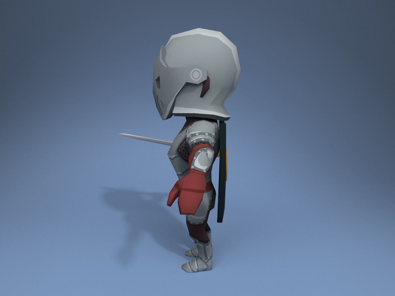 Knight in armor Low-poly 3D model_3