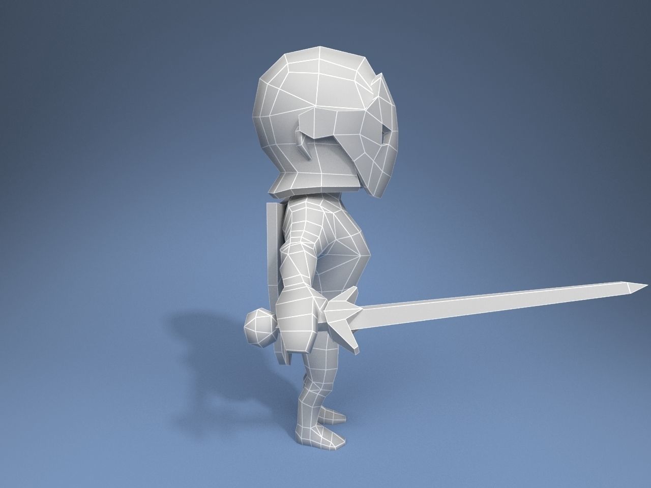 Knight in armor Low-poly 3D model_14