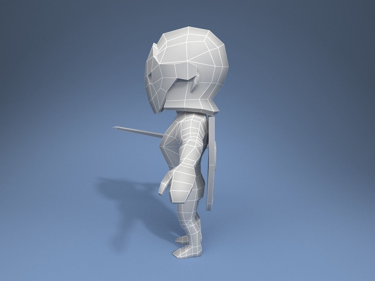 Knight in armor Low-poly 3D model_10