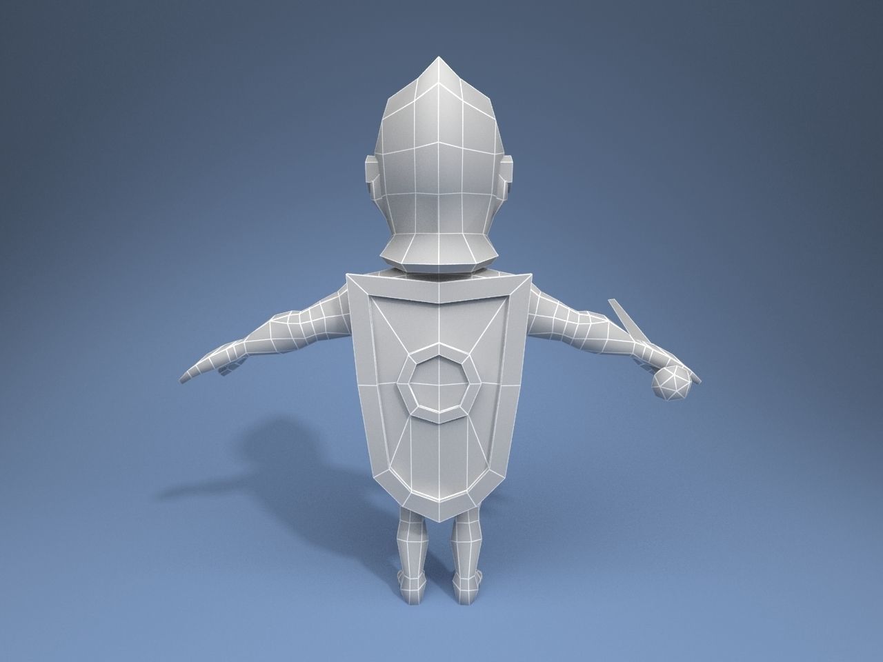 Knight in armor Low-poly 3D model_12