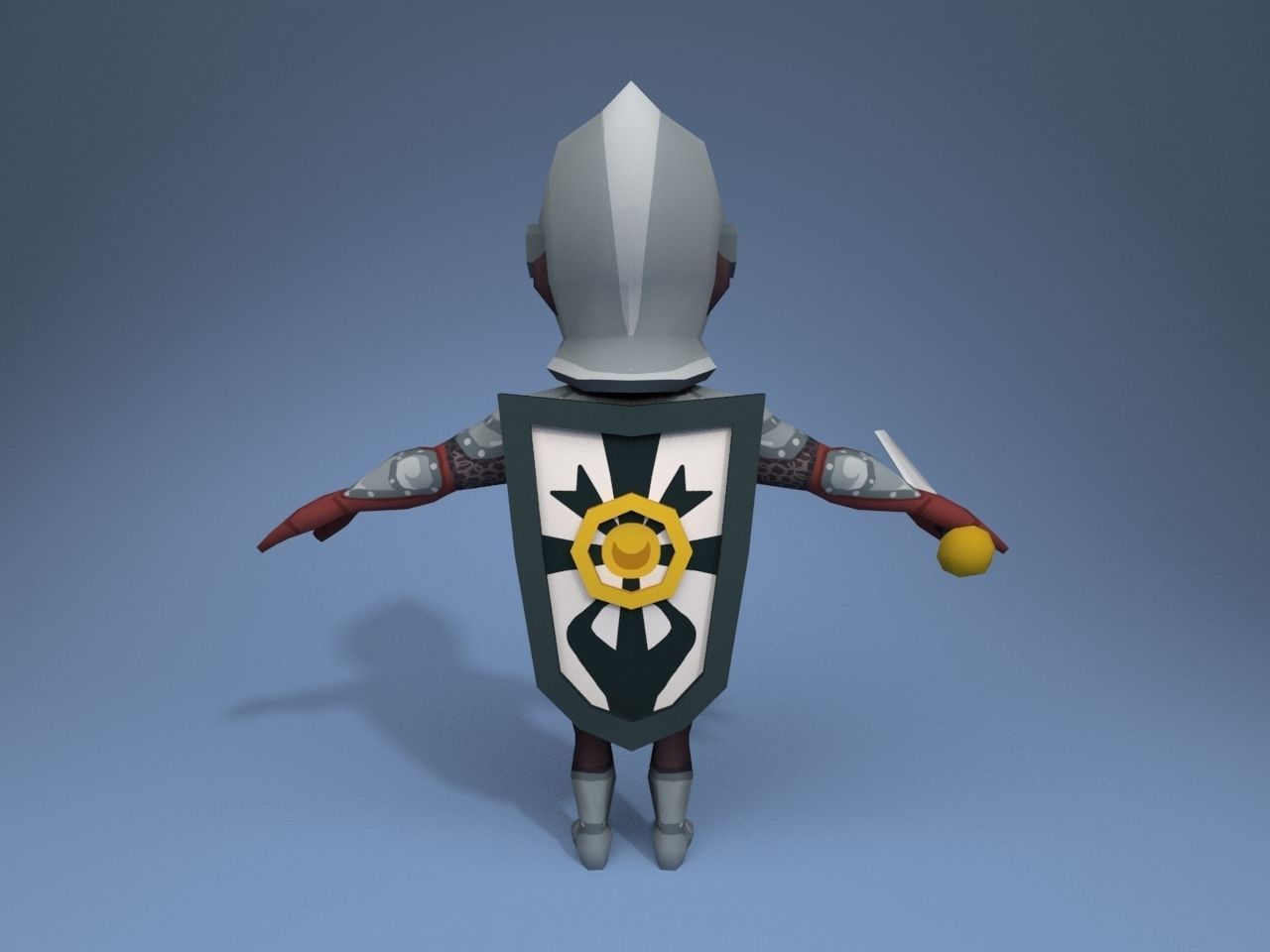 Knight in armor Low-poly 3D model_5