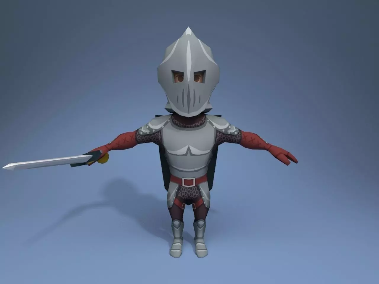 Knight in armor Low-poly 3D model_0
