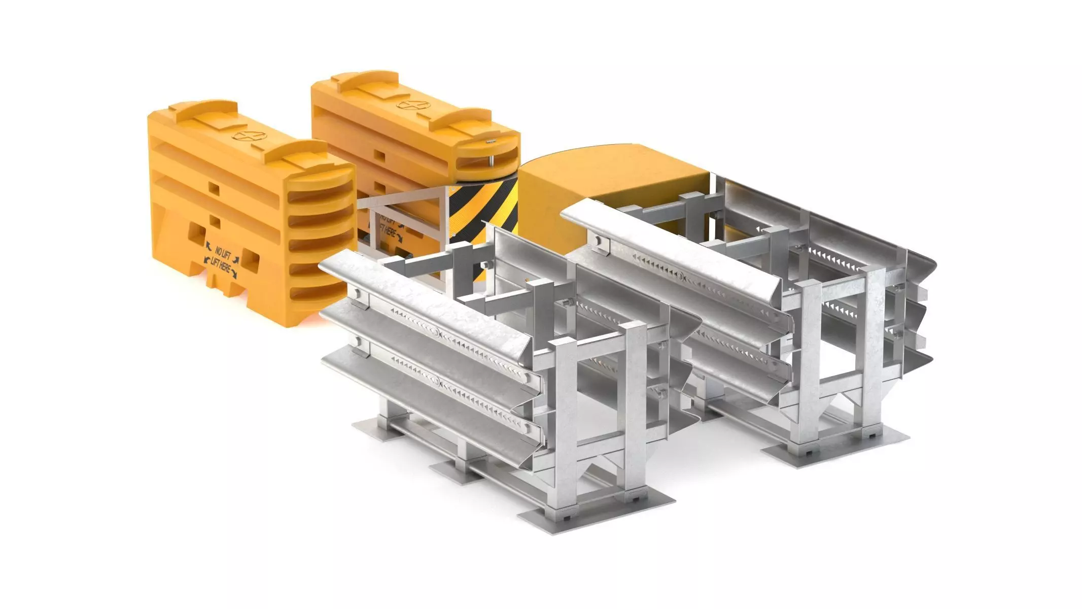 Modular Crash Cushion 3D model_5