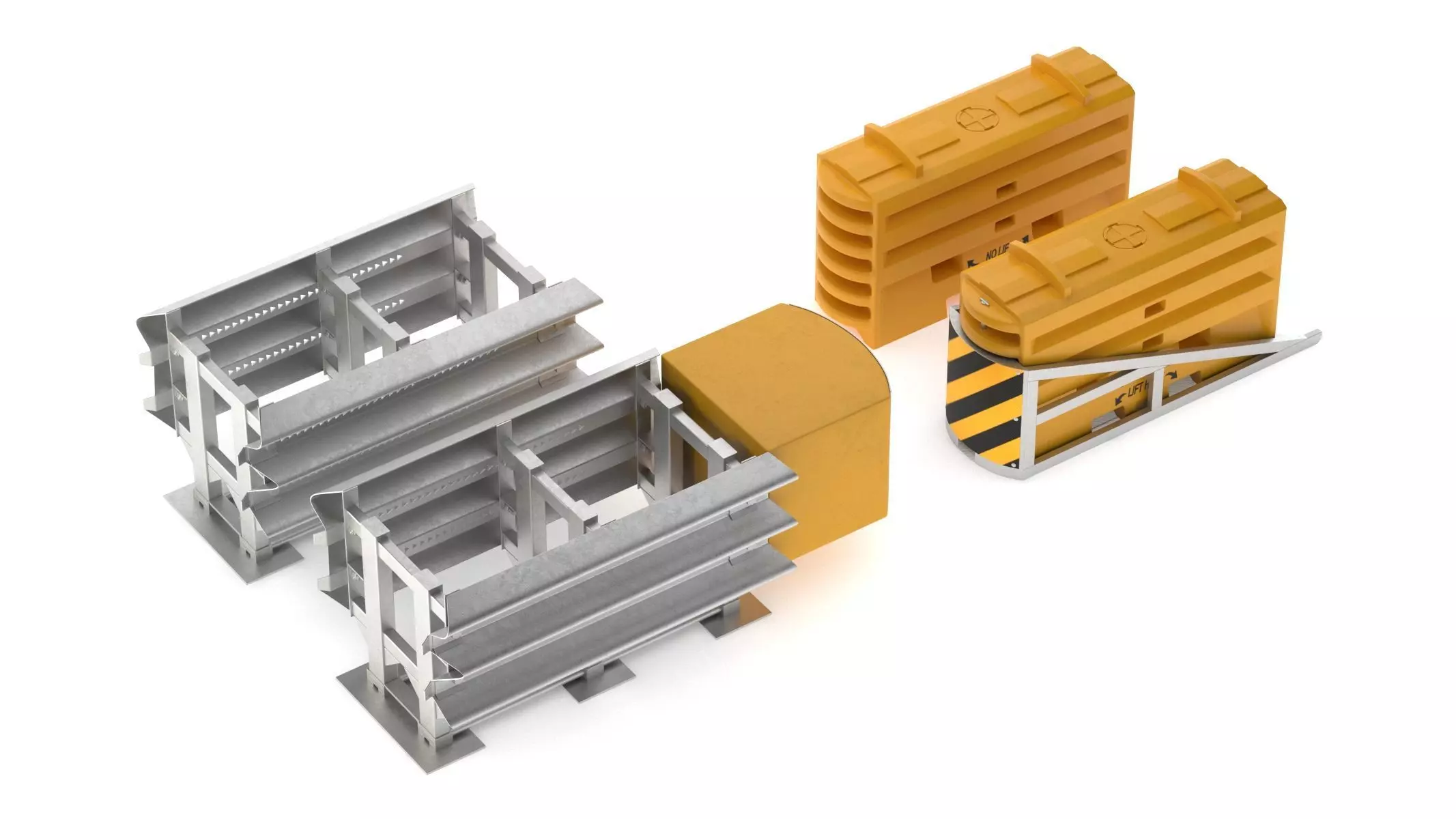 Modular Crash Cushion 3D model_3