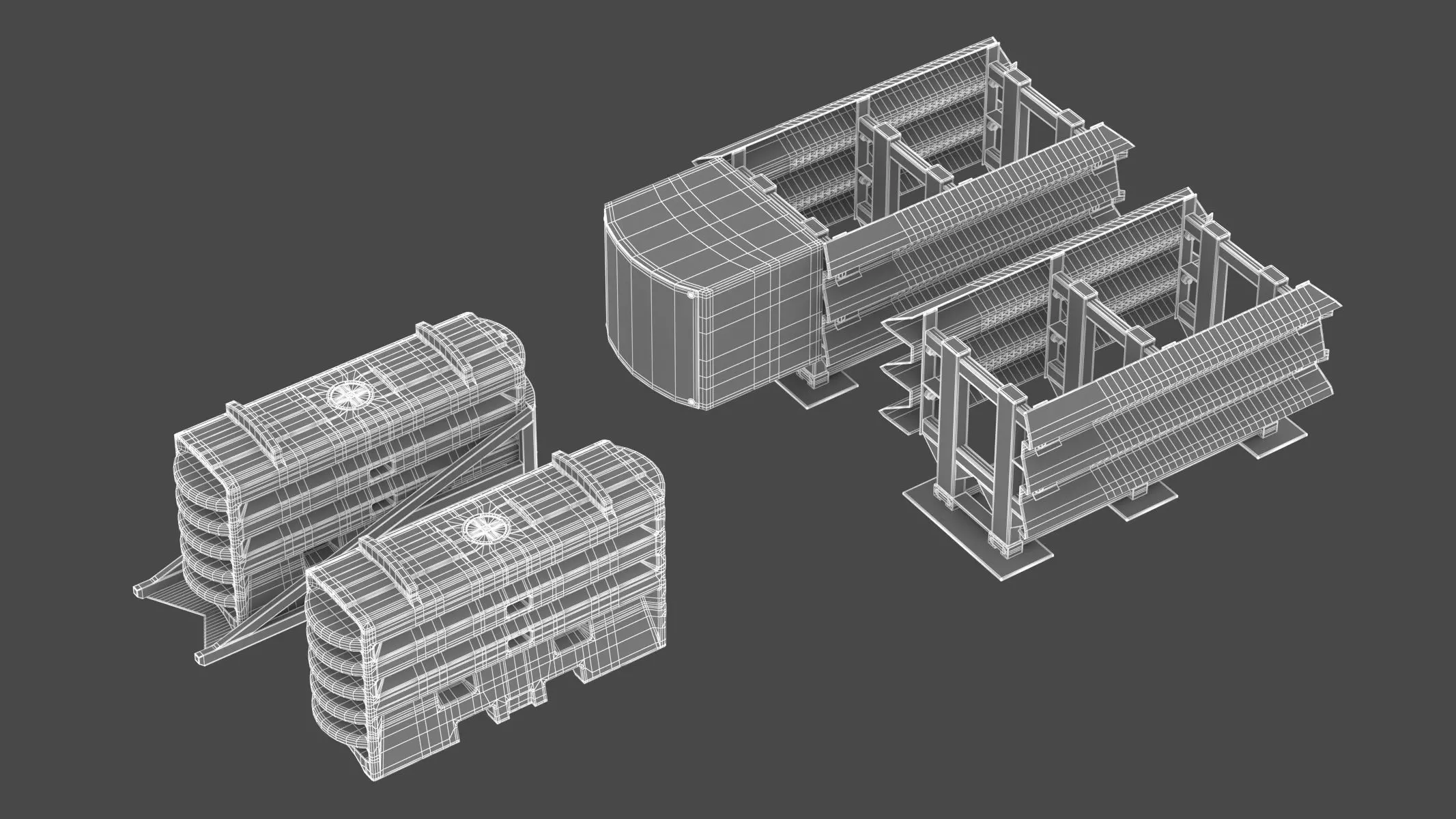 Modular Crash Cushion 3D model_1
