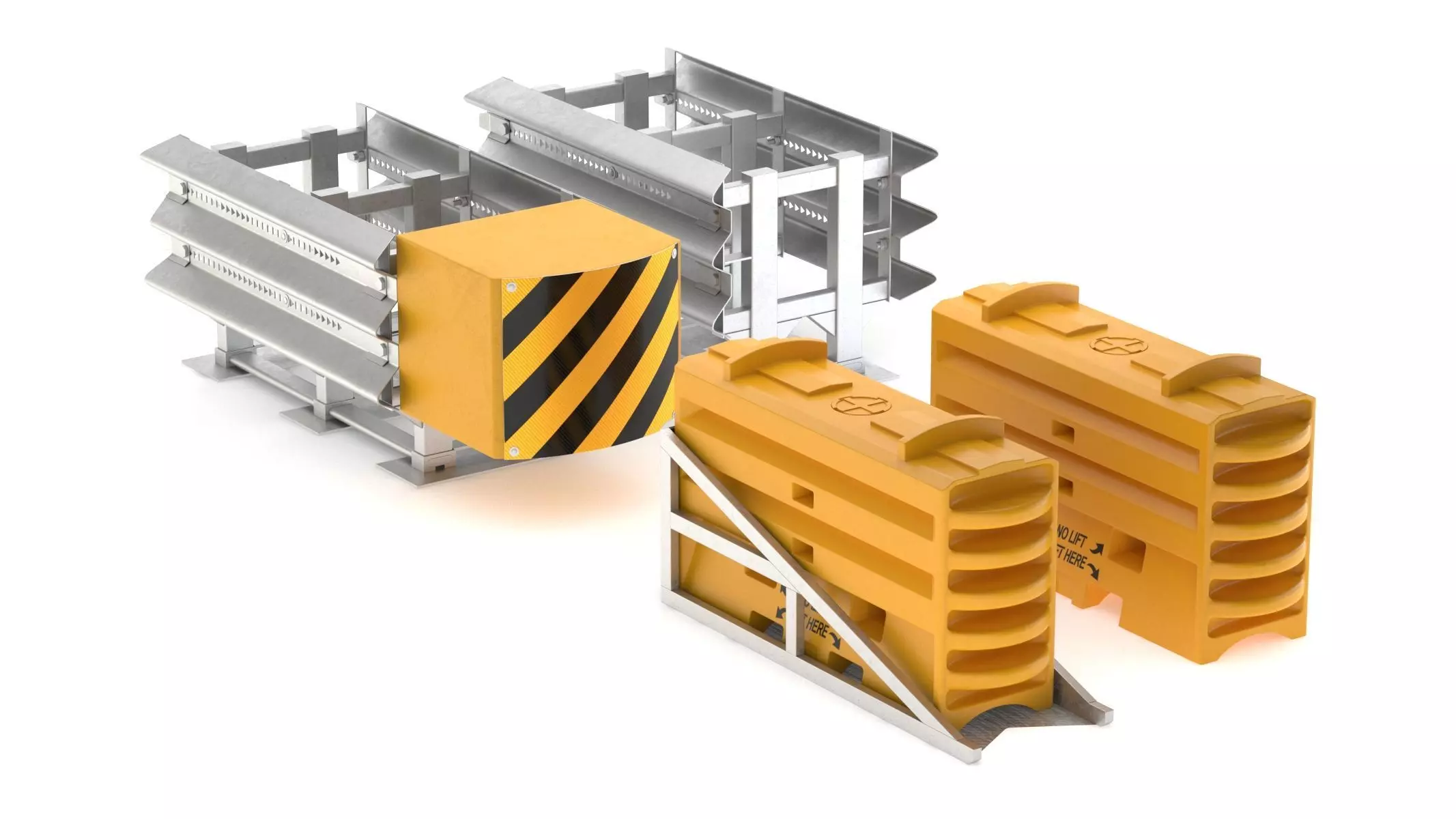 Modular Crash Cushion 3D model_6