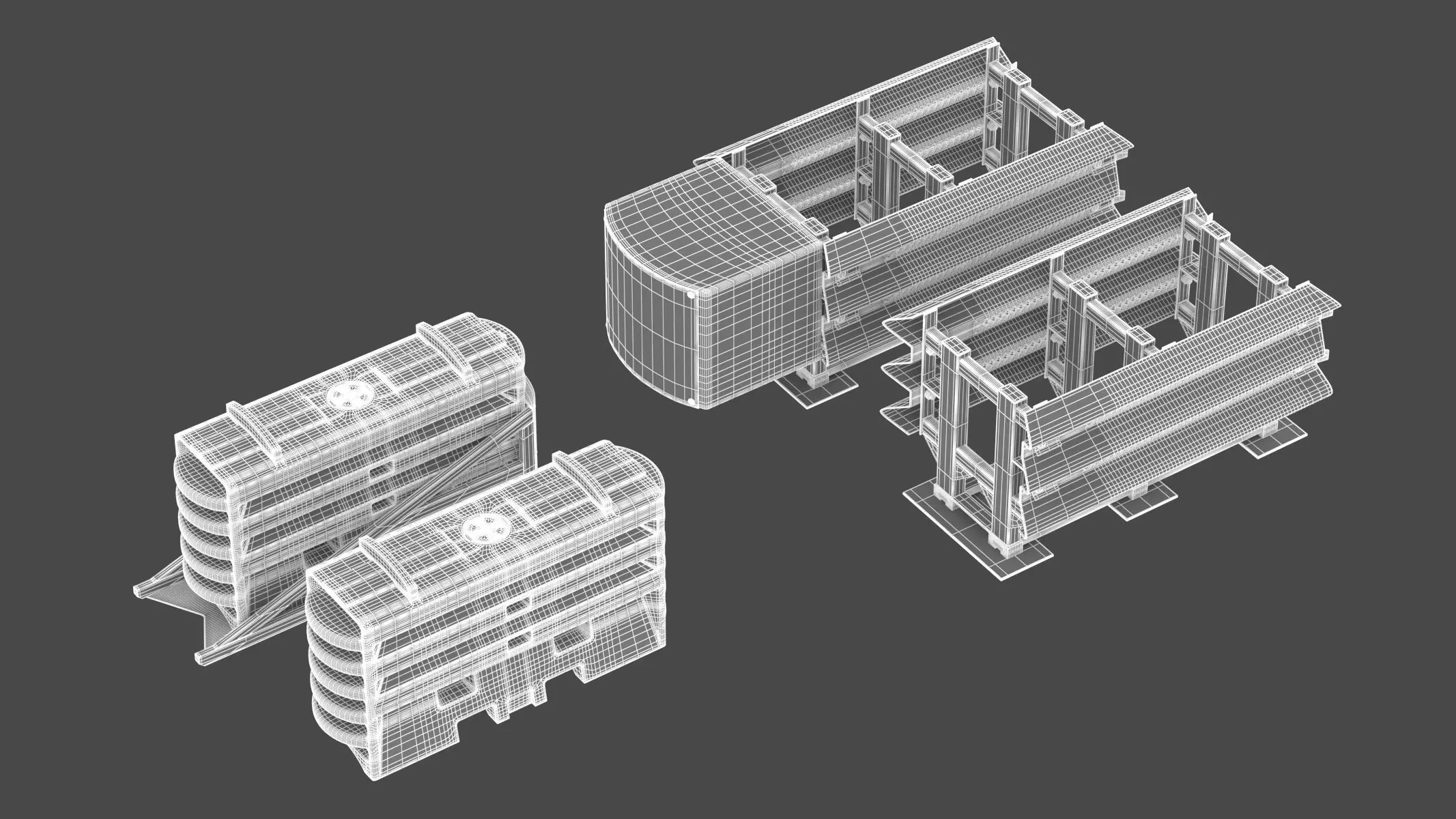 Modular Crash Cushion 3D model_2