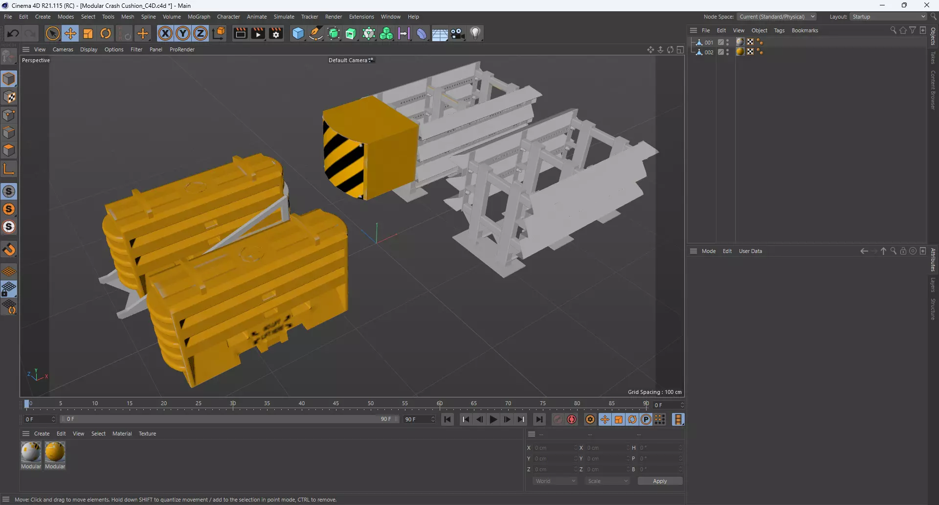 Modular Crash Cushion 3D model_12