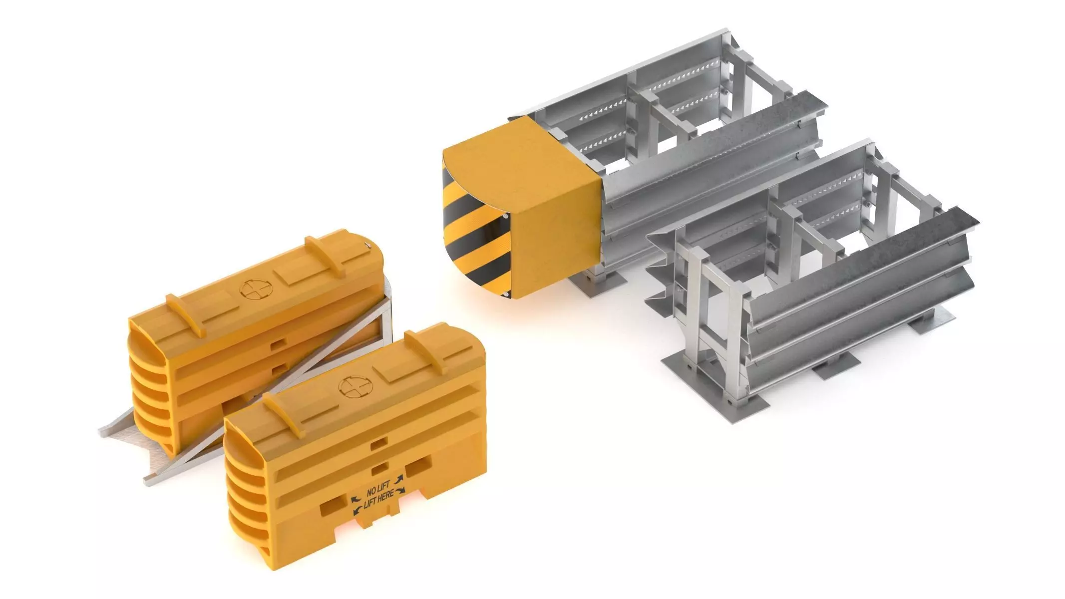 Modular Crash Cushion 3D model_0