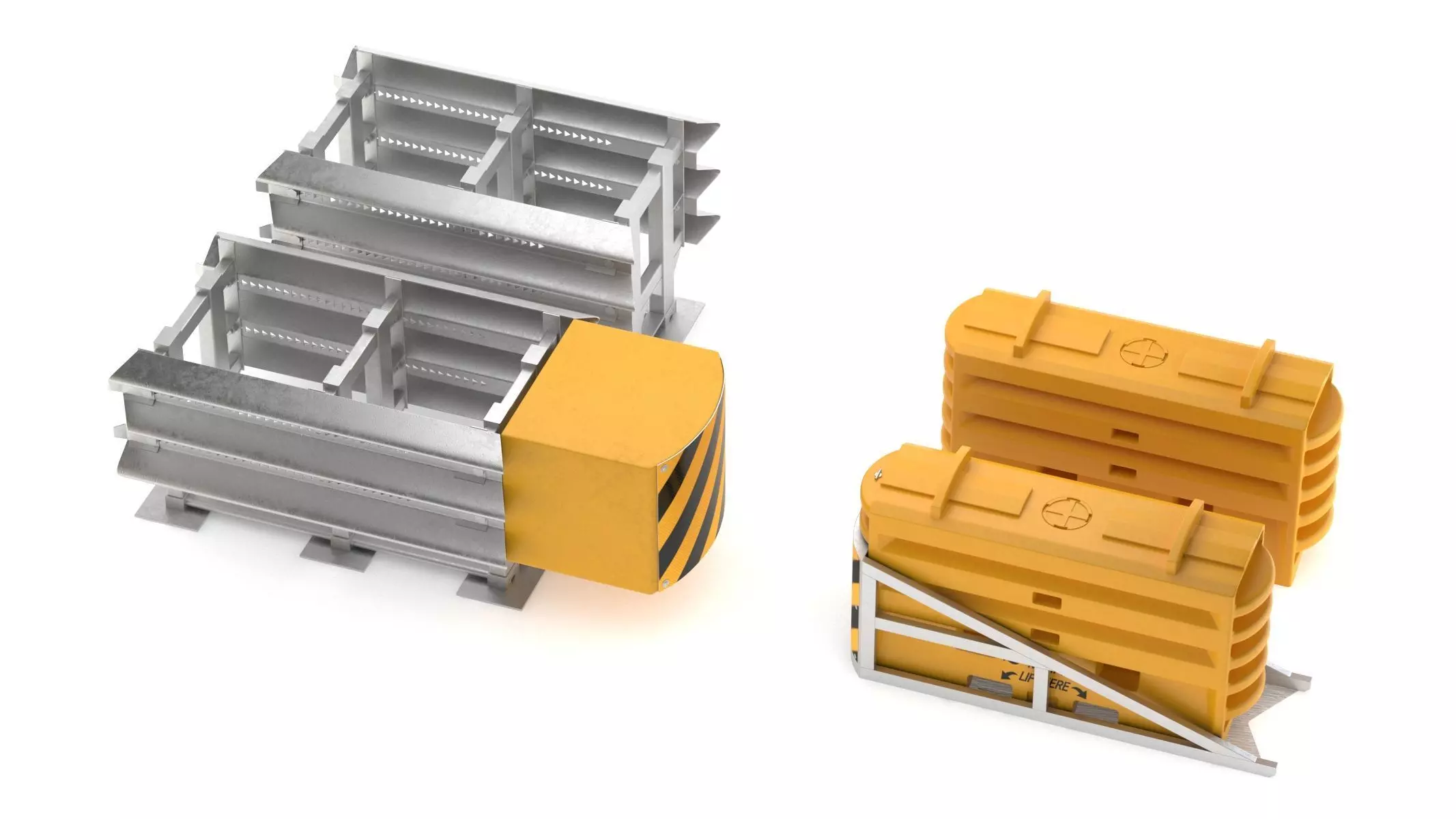 Modular Crash Cushion 3D model_7