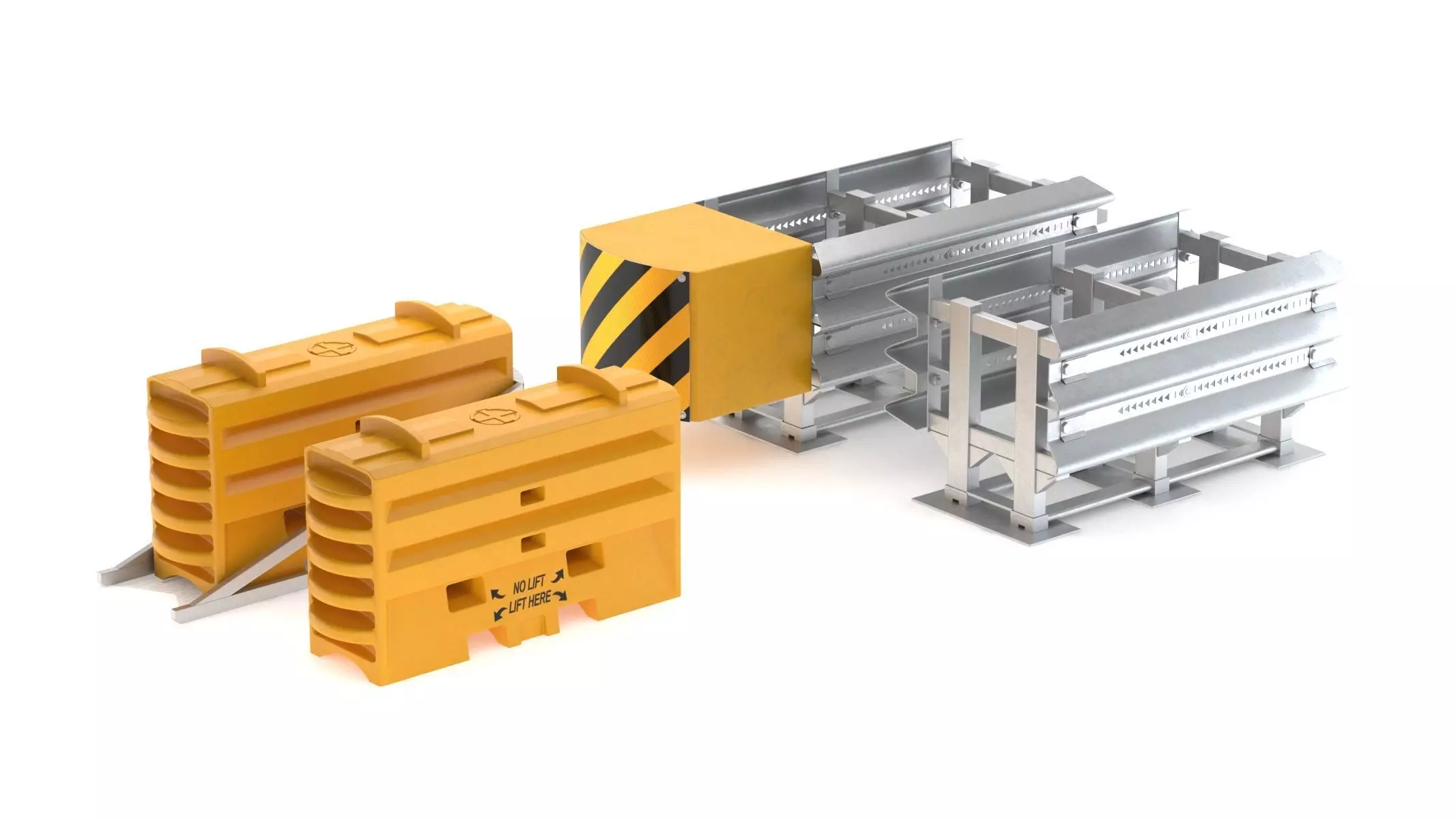 Modular Crash Cushion 3D model_4