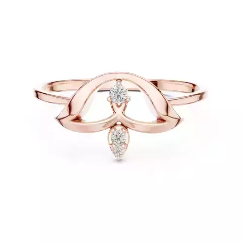 Round Cut Diamond Moustache Shape Engagement Ring 3DM STL Video