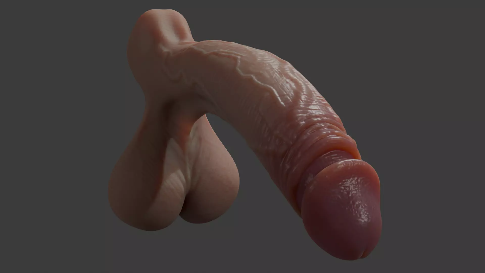 Stylized Penis and Balls Rigged Lowpoly and Highpoly Low-poly 3D model_4