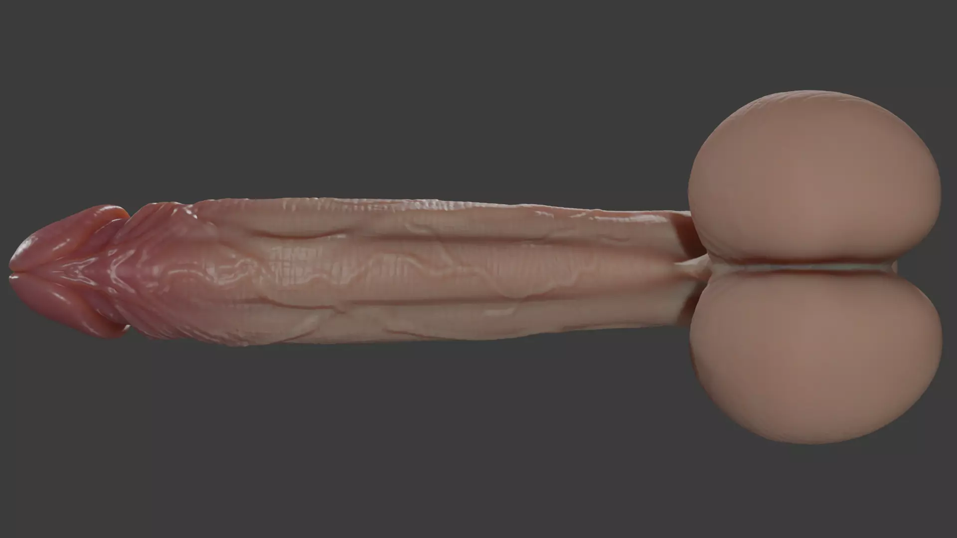 Stylized Penis and Balls Rigged Lowpoly and Highpoly Low-poly 3D model_7
