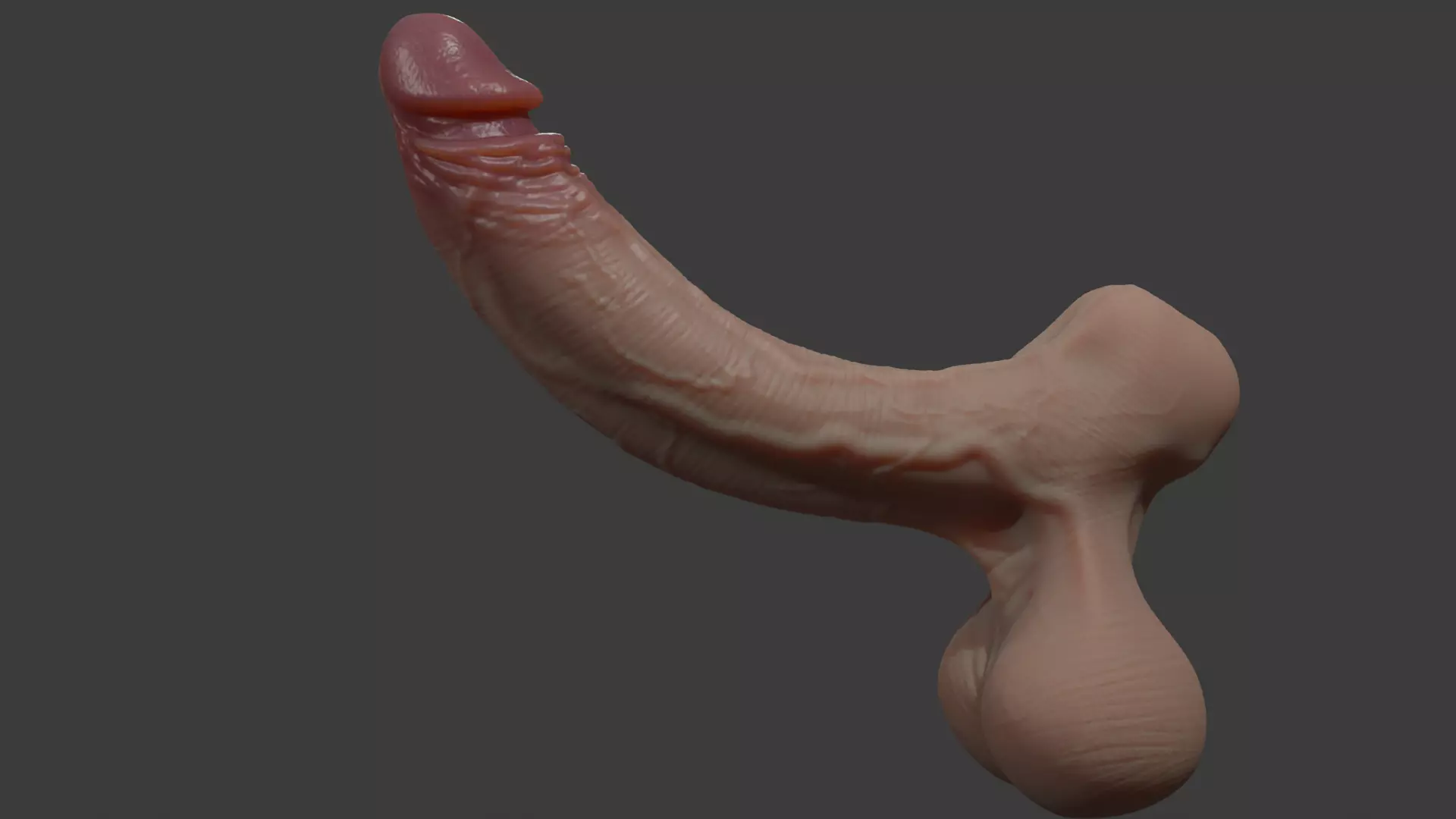 Stylized Penis and Balls Rigged Lowpoly and Highpoly Low-poly 3D model_5