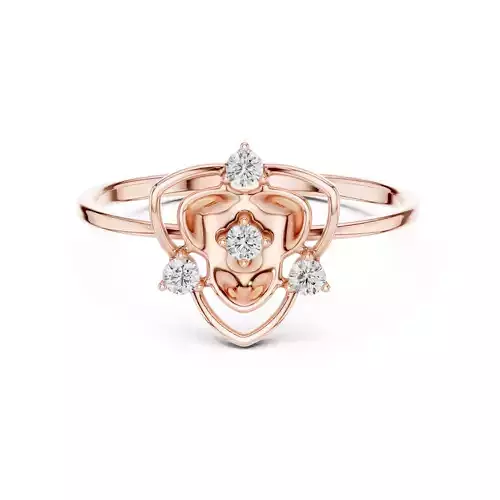 Four Round Diamond Trillion Shape Engagement Ring 3DM STL Video