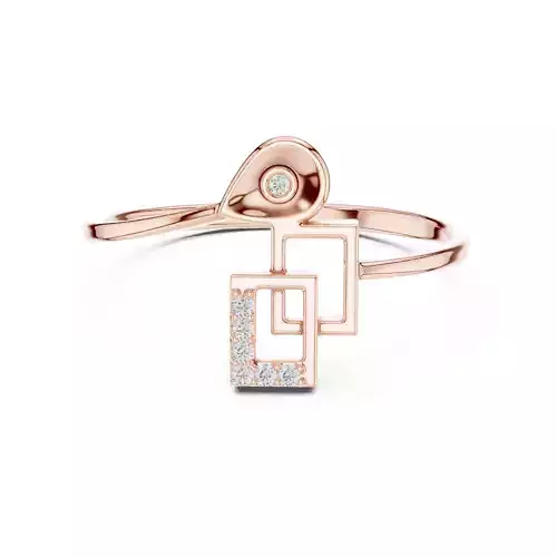 Square And Pear Shape Bypass Engagement Ring 3DM STL Video